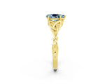 Yellow gold Pear Cut Aquamarine Solitaire Celtic Knot Ring with Four-Prong Setting_14