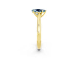 Yellow gold Pear Cut Aquamarine Solitaire Engagement Ring with Cathedral Setting and Four-Prong Mount_20