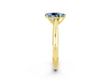 Yellow gold Pear Cut Aquamarine Solitaire Engagement Ring with Cathedral Setting and Four-Prong Mount_86
