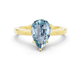 Yellow gold Pear Cut Aquamarine Solitaire Engagement Ring with Classic Band and Four-Prong Setting_24
