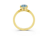 Yellow gold Pear Cut Aquamarine Solitaire Engagement Ring with Classic Band and Four-Prong Setting_27