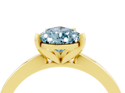 Yellow gold Pear Cut Aquamarine Solitaire Engagement Ring with Classic Band and Four-Prong Setting_28
