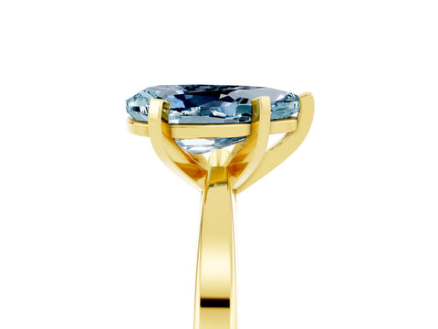Yellow gold Pear Cut Aquamarine Solitaire Engagement Ring with Classic Band and Four-Prong Setting_29