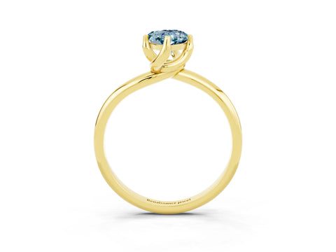 Yellow gold Pear Cut Aquamarine Solitaire Engagement Ring with Four-Prong Setting and Classic Band_27
