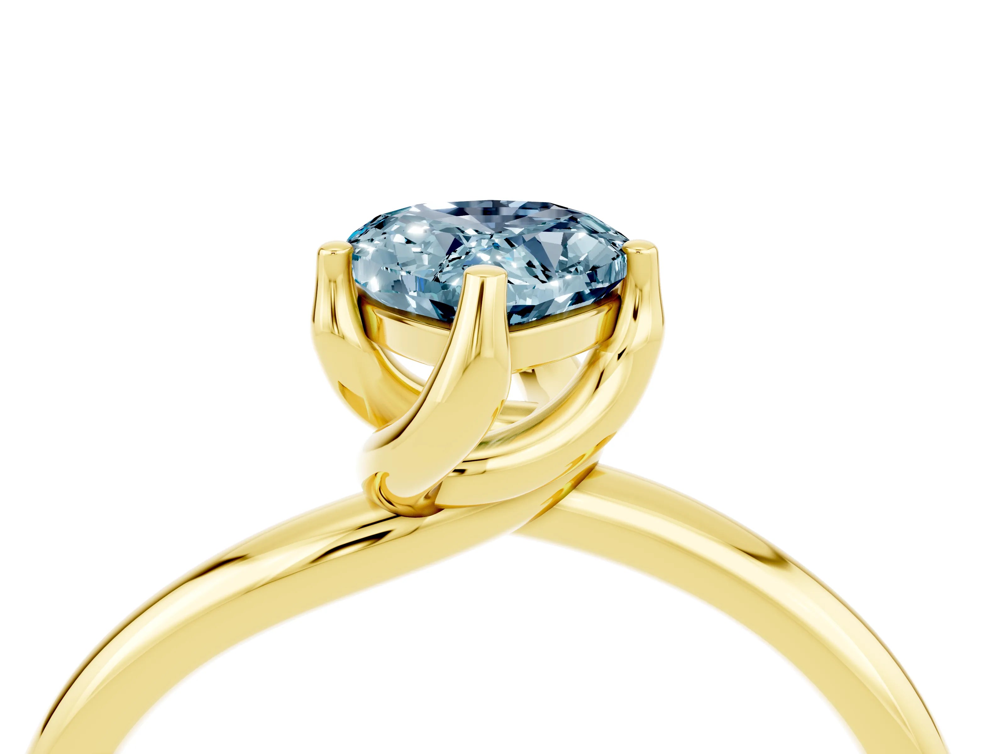 Yellow gold Pear Cut Aquamarine Solitaire Engagement Ring with Four-Prong Setting and Classic Band_28