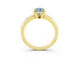 Yellow gold Pear Cut Aquamarine Solitaire Engagement Ring with Round Band and Four-Prong Setting_3