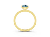 Yellow gold Pear Cut Aquamarine Solitaire Ring with Thin Band and Prong Setting_15