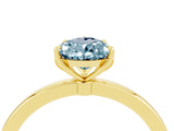 Yellow gold Pear Cut Aquamarine Solitaire Ring with Thin Band and Prong Setting_16