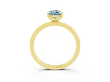 Yellow gold Pear Cut Aquamarine Solitaire Ring with Thin Band and Prong Setting_27
