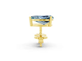 Yellow gold Pear Cut Aquamarine Stud Earrings_20