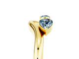 Yellow gold Pear Cut Aquamarine Two-Stone Open Band Ring with Prong Setting_11