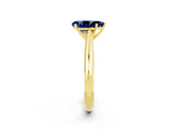 Yellow gold Pear Cut Blue Sapphire Solitaire Engagement Ring with Cathedral Setting and Four-Prong Mount_80