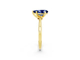 Yellow gold Pear Cut Blue Sapphire Solitaire Engagement Ring with Classic Band and Four-Prong Setting_14
