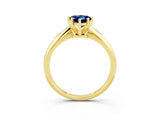 Yellow gold Pear Cut Blue Sapphire Solitaire Engagement Ring with Classic Band and Four-Prong Setting_15