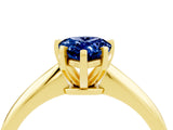 Yellow gold Pear Cut Blue Sapphire Solitaire Engagement Ring with Classic Band and Four-Prong Setting_16