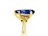 Yellow gold Pear Cut Blue Sapphire Solitaire Engagement Ring with Classic Band and Four-Prong Setting_17