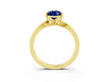 Yellow gold Pear Cut Blue Sapphire Solitaire Engagement Ring with Classic Band and Four-Prong Setting_27
