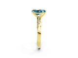 Yellow gold Pear Cut Blue Topaz Engagement Ring with Side Stone Accents and Four-Prong Setting_62