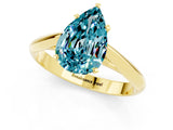 Yellow gold Pear Cut Blue Topaz Solitaire Engagement Ring with Cathedral Setting and Four-Prong Mount_25