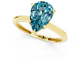 Yellow gold Pear Cut Blue Topaz Solitaire Engagement Ring with Classic Band and Four-Prong Setting_25