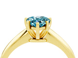 Yellow gold Pear Cut Blue Topaz Solitaire Engagement Ring with Classic Band and Four-Prong Setting_28
