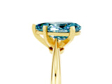 Yellow gold Pear Cut Blue Topaz Solitaire Engagement Ring with Classic Band and Four-Prong Setting_29