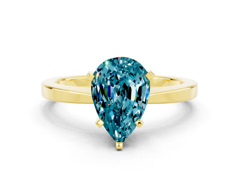 Yellow gold Pear Cut Blue Topaz Solitaire Engagement Ring with Classic Band and Four-Prong Setting_36