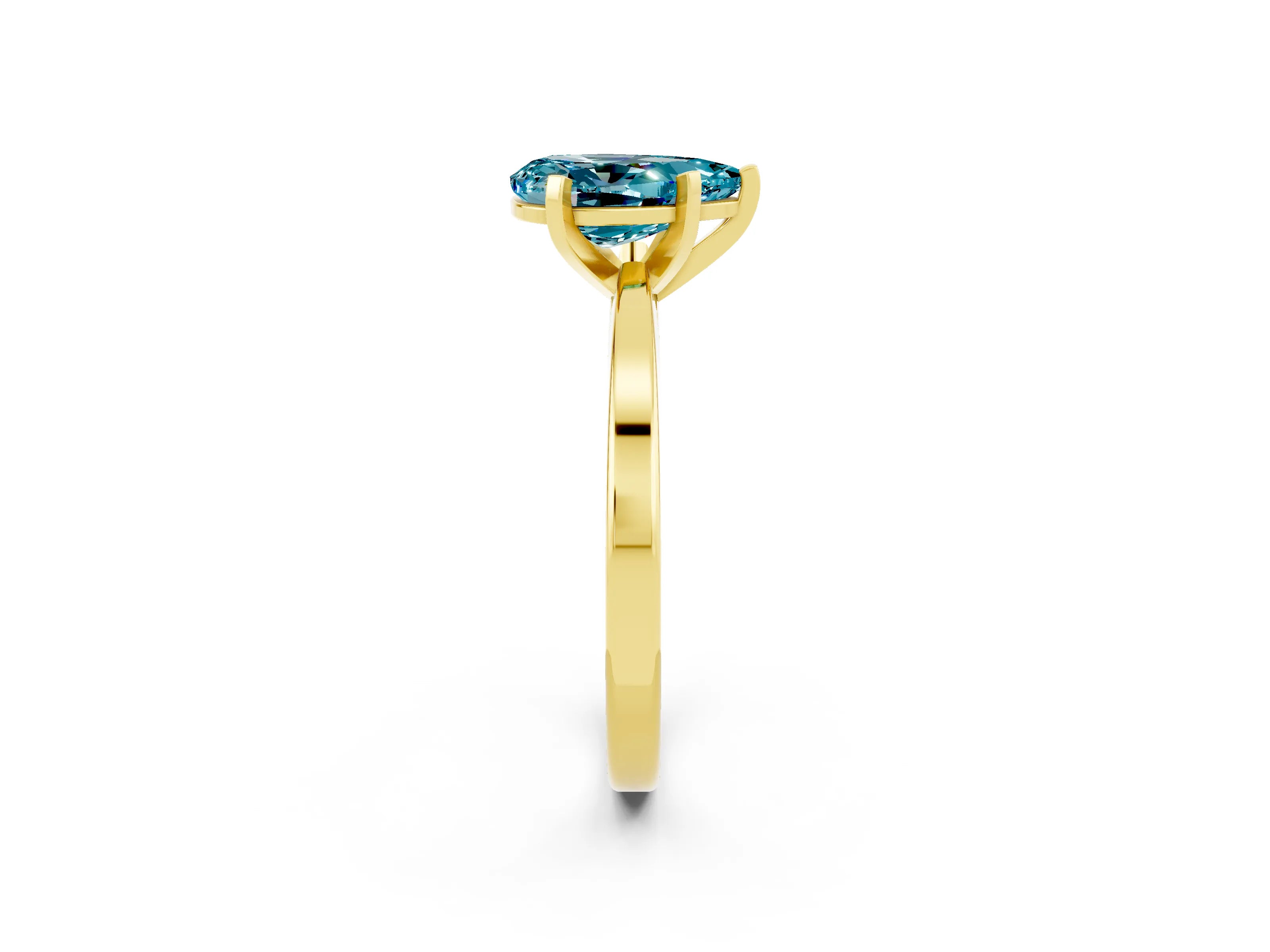 Yellow gold Pear Cut Blue Topaz Solitaire Engagement Ring with Classic Band and Four-Prong Setting_38