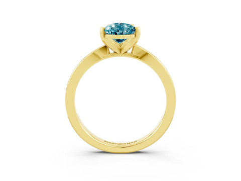Yellow gold Pear Cut Blue Topaz Solitaire Engagement Ring with Classic Band and Four-Prong Setting_39