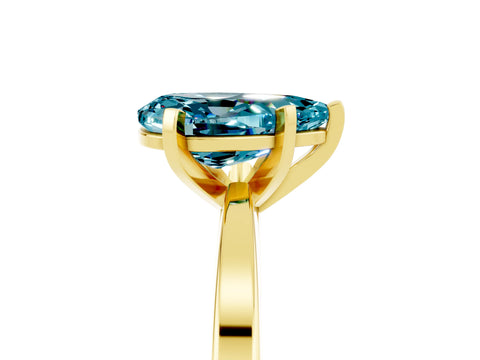 Yellow gold Pear Cut Blue Topaz Solitaire Engagement Ring with Classic Band and Four-Prong Setting_41