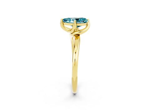 Yellow gold Pear Cut Blue Topaz Solitaire Engagement Ring with Four-Prong Setting and Classic Band_14