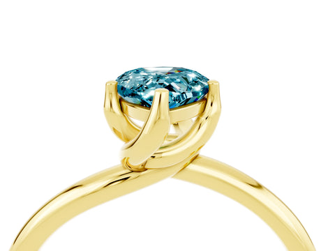 Yellow gold Pear Cut Blue Topaz Solitaire Engagement Ring with Four-Prong Setting and Classic Band_16