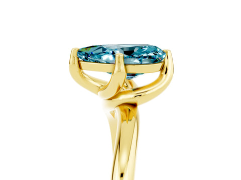 Yellow gold Pear Cut Blue Topaz Solitaire Engagement Ring with Four-Prong Setting and Classic Band_17
