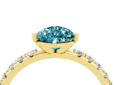 Yellow gold Pear Cut Blue Topaz Solitaire Pavé Band with Four-Prong Setting_4