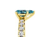 Yellow gold Pear Cut Blue Topaz Solitaire Pavé Engagement Ring with Round Band and Prong Setting_17
