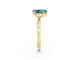 Yellow gold Pear Cut Blue Topaz Solitaire Ring with Thin Band and Four-Prong Setting_14