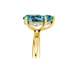 Yellow gold Pear Cut Blue Topaz Solitaire Ring with Thin Band and Four-Prong Setting_17