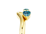 Yellow gold Pear Cut Blue Topaz Two-Stone Open Band Ring with Prong Setting_11