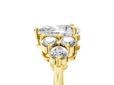 Yellow gold Pear Cut Brilliant Diamond Cluster Accent Solitaire Ring with Prong Setting_20