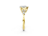 Yellow gold Pear Cut Brilliant Diamond Solitaire Ring with Pear Side Stones and Four-Prong Setting_5