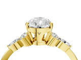 Yellow gold Pear Cut Brilliant Diamond Solitaire Ring with Pear Side Stones and Four-Prong Setting_7