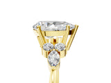Yellow gold Pear Cut Brilliant Diamond Solitaire Ring with Pear Side Stones and Four-Prong Setting_8