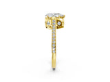 Yellow gold Pear Cut Cathedral Pave Diamond Engagement Ring with Six-Prong Setting_35