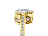 Yellow gold Pear Cut Cathedral Pave Diamond Engagement Ring with Six-Prong Setting_38