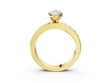 Yellow gold Pear Cut Channel Set Diamond Engagement Ring with Four-Prong Setting_237