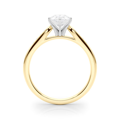 Yellow gold Pear Cut Channel Set Solitaire Engagement Ring with Four-Prong Setting 2
