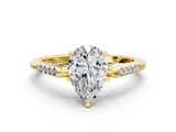 Yellow gold Pear Cut Channel Set Solitaire Engagement Ring with Four-Prong Setting_229