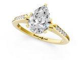 Yellow gold Pear Cut Channel Set Solitaire Engagement Ring with Four-Prong Setting_230