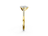 Yellow gold Pear Cut Channel Set Solitaire Engagement Ring with Four-Prong Setting_231