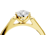 Yellow gold Pear Cut Channel Set Solitaire Engagement Ring with Four-Prong Setting_233